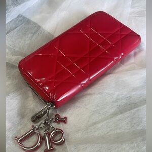 Red Dior Long Wallet